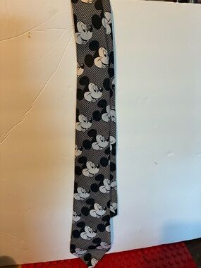 Disney Black and White Mickey Mouse Pattern Tie